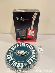 MaxSold Auction: LEGO Fender Stratocaster Ideas Set with Philadelphia Eagles Sign B3 - Richland Township (Pennsylvania, USA) PARTNER MANAGED Moving Online Auction - Winterthur Lane