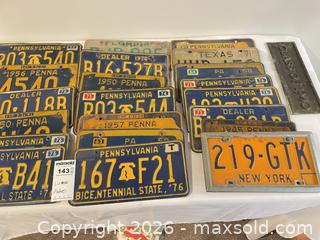 MaxSold Auction: Lot of 10–20 Metal License Plates — PA, NY, TX, FL (1940s–1970s) B3 - Richland Township (Pennsylvania, USA) PARTNER MANAGED Moving Online Auction - Winterthur Lane