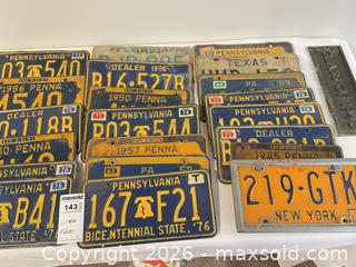 MaxSold Auction: Lot of 10–20 Metal License Plates — PA, NY, TX, FL (1940s–1970s) B3 - Richland Township (Pennsylvania, USA) PARTNER MANAGED Moving Online Auction - Winterthur Lane