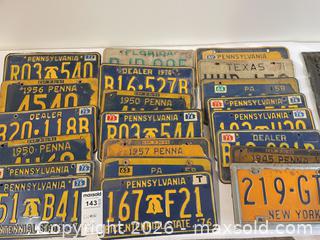 MaxSold Auction: Lot of 10–20 Metal License Plates — PA, NY, TX, FL (1940s–1970s) B3 - Richland Township (Pennsylvania, USA) PARTNER MANAGED Moving Online Auction - Winterthur Lane