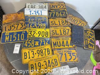 MaxSold Auction: Vintage 1940s–1950s Metal License Plates, Lot of 11–20 B3 - Richland Township (Pennsylvania, USA) PARTNER MANAGED Moving Online Auction - Winterthur Lane