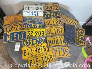 MaxSold Auction: Vintage 1940s–1950s Metal License Plates, Lot of 11–20 B3 - Richland Township (Pennsylvania, USA) PARTNER MANAGED Moving Online Auction - Winterthur Lane