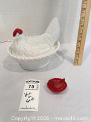 MaxSold Auction: Vintage Milk Glass Hen-on-Nest Covered Dish, 6–9 in DR - Richland Township (Pennsylvania, USA) PARTNER MANAGED Moving Online Auction - Winterthur Lane