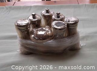 MaxSold Auction: 4 Silver Salt Shakers + 3 Silver Pepper Grinders - Toronto (Ontario, Canada) SELLER MANAGED Downsizing Online Auction - Blyth Dale Road