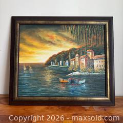 MaxSold Auction: Italian Harbour Boat Scene Oil on Canvas  - Toronto (Ontario, Canada) PARTNER MANAGED Reseller Online Auction - Crouse Road (STORAGE)
