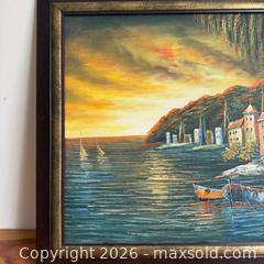 MaxSold Auction: Italian Harbour Boat Scene Oil on Canvas  - Toronto (Ontario, Canada) PARTNER MANAGED Reseller Online Auction - Crouse Road (STORAGE)
