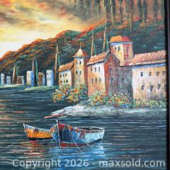 MaxSold Auction: Italian Harbour Boat Scene Oil on Canvas  - Toronto (Ontario, Canada) PARTNER MANAGED Reseller Online Auction - Crouse Road (STORAGE)