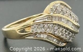 MaxSold Auction: 10K Gold Vintage Diamond Wave Bypass Cluster Ring With Appraisal 5.6G Size 10 - Maxsold Signature - Discover collectibles, antiques, fine art and more