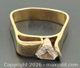MaxSold Auction: 14K Gold Triangular Diamond Ring With Appraisal 7.1G Size 8 - Maxsold Signature - Discover collectibles, antiques, fine art and more