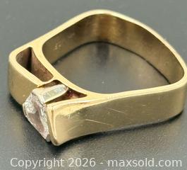 MaxSold Auction: 14K Gold Triangular Diamond Ring With Appraisal 7.1G Size 8 - Maxsold Signature - Discover collectibles, antiques, fine art and more