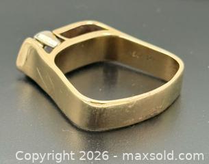 MaxSold Auction: 14K Gold Triangular Diamond Ring With Appraisal 7.1G Size 8 - Maxsold Signature - Discover collectibles, antiques, fine art and more