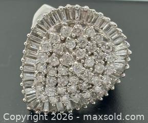 MaxSold Auction: 14K White Gold Diamond "Ballerina" Cluster Ring With Appraisal 8.44G Size 7 - Maxsold Signature - Discover collectibles, antiques, fine art and more