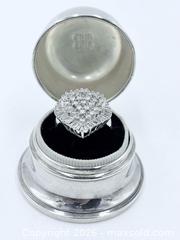 MaxSold Auction: 14K White Gold Diamond "Ballerina" Cluster Ring With Appraisal 8.44G Size 7 - Maxsold Signature - Discover collectibles, antiques, fine art and more