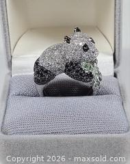 MaxSold Auction: 14K White Gold Panda Ring With Black Diamonds And Sapphires - Maxsold Signature - Discover collectibles, antiques, fine art and more