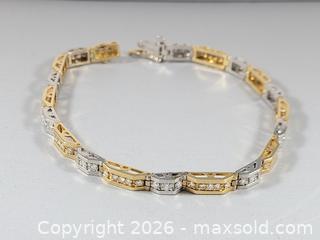 MaxSold Auction: 14K Yellow-White Gold Diamond Bracelet - Maxsold Signature - Discover collectibles, antiques, fine art and more