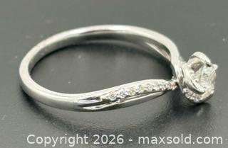 MaxSold Auction: 18K White Gold Diamond Engagement Modern Bypass Pavé-Set Ring With Appriasal 2.5G Size 6.5 - Maxsold Signature - Discover collectibles, antiques, fine art and more