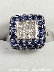 MaxSold Auction: 18K White Gold, Diamonds And Sapphire Ring - Maxsold Signature - Discover collectibles, antiques, fine art and more