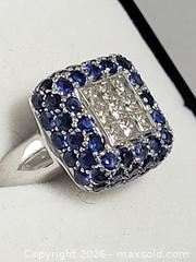 MaxSold Auction: 18K White Gold, Diamonds And Sapphire Ring - Maxsold Signature - Discover collectibles, antiques, fine art and more