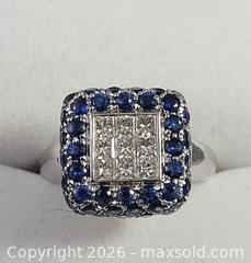 MaxSold Auction: 18K White Gold, Diamonds And Sapphire Ring - Maxsold Signature - Discover collectibles, antiques, fine art and more
