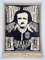 MaxSold Auction: An Original Psychedelic Concert Poster Avalon Ballroom 1966 Edgar Allen Poe Portrait - Maxsold Signature - Discover collectibles, antiques, fine art and more