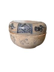 MaxSold Auction: Antique Annamese (Vietnamese) Blue And White Stoneware Covered Box - Maxsold Signature - Discover collectibles, antiques, fine art and more
