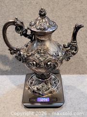 MaxSold Auction: Antique Portuguese (Porto) .833 Silver Tea Pot ~ 1274 Grams - Maxsold Signature - Discover collectibles, antiques, fine art and more