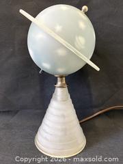 MaxSold Auction: Authentic 1939 World'S Fair Blue Hued Houze Glass Iconic Art Deco Modernist "Saturn Lamp" - Maxsold Signature - Discover collectibles, antiques, fine art and more