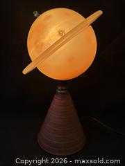MaxSold Auction: Authentic 1939 World'S Fair Pink Hued Houze Glass Iconic Art Deco Modernist "Saturn Lamp" - Maxsold Signature - Discover collectibles, antiques, fine art and more