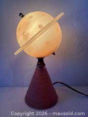 MaxSold Auction: Authentic 1939 World'S Fair Pink Hued Houze Glass Iconic Art Deco Modernist "Saturn Lamp" - Maxsold Signature - Discover collectibles, antiques, fine art and more