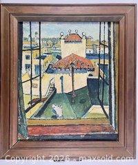 MaxSold Auction: Beautiful Oil On Canvas By Richard Lionel Merrick Studio Window Florida Artist - Maxsold Signature - Discover collectibles, antiques, fine art and more