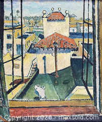 MaxSold Auction: Beautiful Oil On Canvas By Richard Lionel Merrick Studio Window Florida Artist - Maxsold Signature - Discover collectibles, antiques, fine art and more