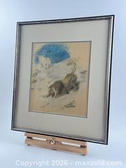 MaxSold Auction: Briton Riviere (1849-1920) Two Lions Colour Pastel - Maxsold Signature - Discover collectibles, antiques, fine art and more
