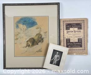 MaxSold Auction: Briton Riviere (1849-1920) Two Lions Colour Pastel - Maxsold Signature - Discover collectibles, antiques, fine art and more
