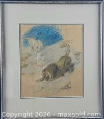 MaxSold Auction: Briton Riviere (1849-1920) Two Lions Colour Pastel - Maxsold Signature - Discover collectibles, antiques, fine art and more