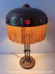 MaxSold Auction: C.1900 Atmospheric Austrian Art Nouveau Secessionist Chunk Glass Table Lamp - Maxsold Signature - Discover collectibles, antiques, fine art and more