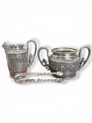 MaxSold Auction: C. Krishniah Chetty & Sons Silver Tea Service Set 838G - Maxsold Signature - Discover collectibles, antiques, fine art and more
