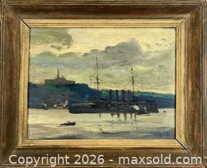 MaxSold Auction: James Wilson Morrice. H.M.S. Ariadne Quebec. Oil On Panel - Maxsold Signature - Discover collectibles, antiques, fine art and more