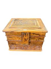 MaxSold Auction: Jerusalem Olive Wood Late 19Th Century Jewelry Box - Maxsold Signature - Discover collectibles, antiques, fine art and more