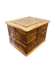 MaxSold Auction: Jerusalem Olive Wood Late 19Th Century Jewelry Box - Maxsold Signature - Discover collectibles, antiques, fine art and more