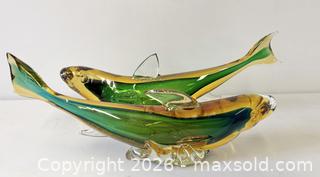 MaxSold Auction: Large One Of A Kind Pair C.1960'S Murano Seguso Sommerso Glass Piscean Life Size Fish Art Glass Sculptures  - Maxsold Signature - Discover collectibles, antiques, fine art and more