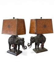 MaxSold Auction: Pair Of Bronze Maitland-Smith Elephant Table Lamps - Maxsold Signature - Discover collectibles, antiques, fine art and more