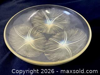 MaxSold Auction: Rene Lalique Volubilis Yellow Amber Opalescent Glass Morning Glory Bowl - Maxsold Signature - Discover collectibles, antiques, fine art and more