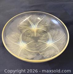 MaxSold Auction: Rene Lalique Volubilis Yellow Amber Opalescent Glass Morning Glory Bowl - Maxsold Signature - Discover collectibles, antiques, fine art and more