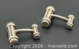 MaxSold Auction: Tiffany & Co. Atlas Column (Or "Bar Groove") Cufflinks In Sterling Silver 16.92G - Maxsold Signature - Discover collectibles, antiques, fine art and more
