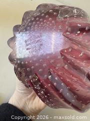 MaxSold Auction: Venini Murano Signed Pink Fingers Rim Italian Art Glass Sculptural Flower Vase - Maxsold Signature - Discover collectibles, antiques, fine art and more