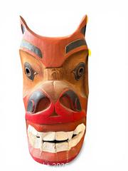 MaxSold Auction: Vintage First Nations West Coast Red Cedar Bear Mask - Maxsold Signature - Discover collectibles, antiques, fine art and more