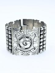 MaxSold Auction: Vintage Mexican Sterling Silver Panel Bracelet 53.3G - Maxsold Signature - Discover collectibles, antiques, fine art and more