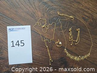 MaxSold Auction: 10K Yellow Gold Necklace, Pendant & Dangle Earrings with Pearls - Los Angeles (California, USA) PARTNER MANAGED Moving Online Auction - West 36th Street (CONDO)
