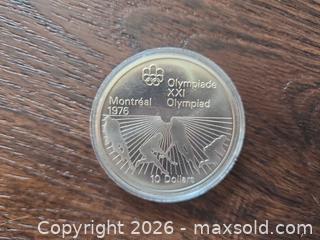 MaxSold Auction: 1976 Canada $10 Commemorative 92.5 Silver Coin - Los Angeles (California, USA) PARTNER MANAGED Moving Online Auction - West 36th Street (CONDO)