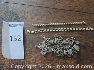 MaxSold Auction: Lot of 3 Sterling Silver Charm & Chain Bracelets - Los Angeles (California, USA) PARTNER MANAGED Moving Online Auction - West 36th Street (CONDO)